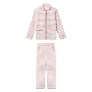 Valentine Lake Flannel Piped Windowpane Pajama Set